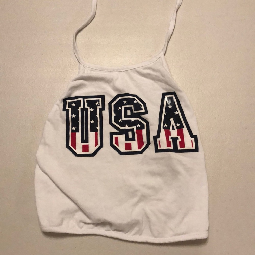 LA ♥️ HEARTS Halter USA Crop